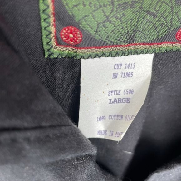 Australian outback extra long black Stockman Duster oilskin slicker ranch trench - Picture 8 of 9